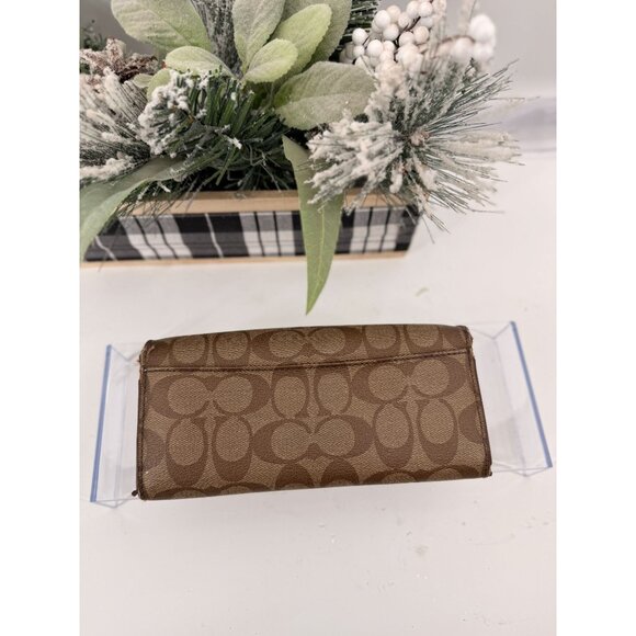 Coach F52601 Brown PVC Coated Canvas Leather Wallet Clutch - Compact & Stylish - Picture 2 of 4